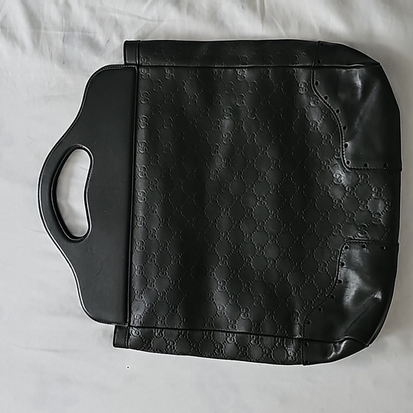 GUCCI large black Guccissima leather Punch tote bag - Picture 4 of 9